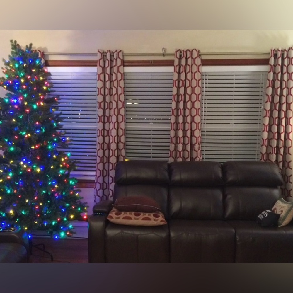 Single Curtain Panel, 4 available, pre-owned, approx 84" X 49" wide per panel.